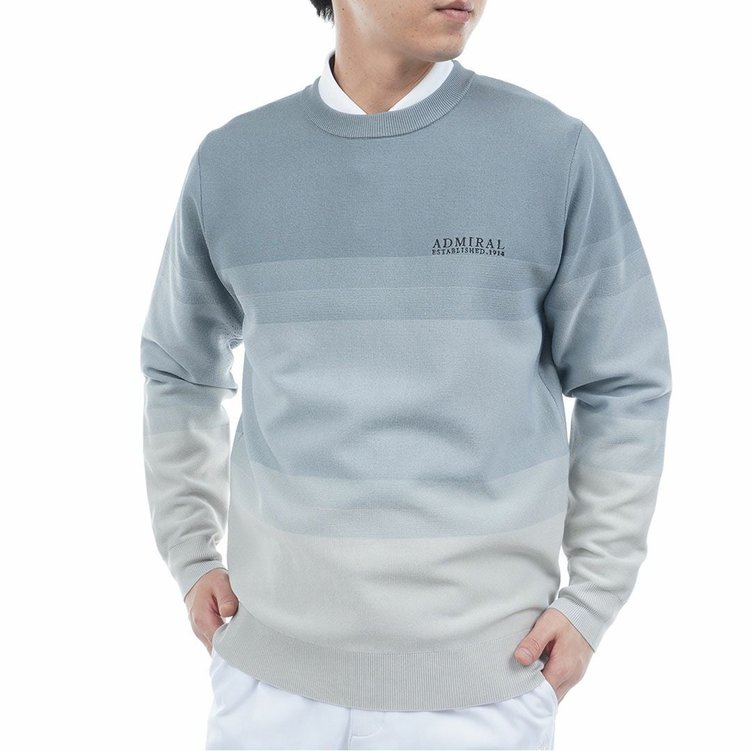 アドミラル ゴルフ Admiral GOLF メンズ メンズ グラデーションボーダー クルーネックセーター ADMA556 詳細9