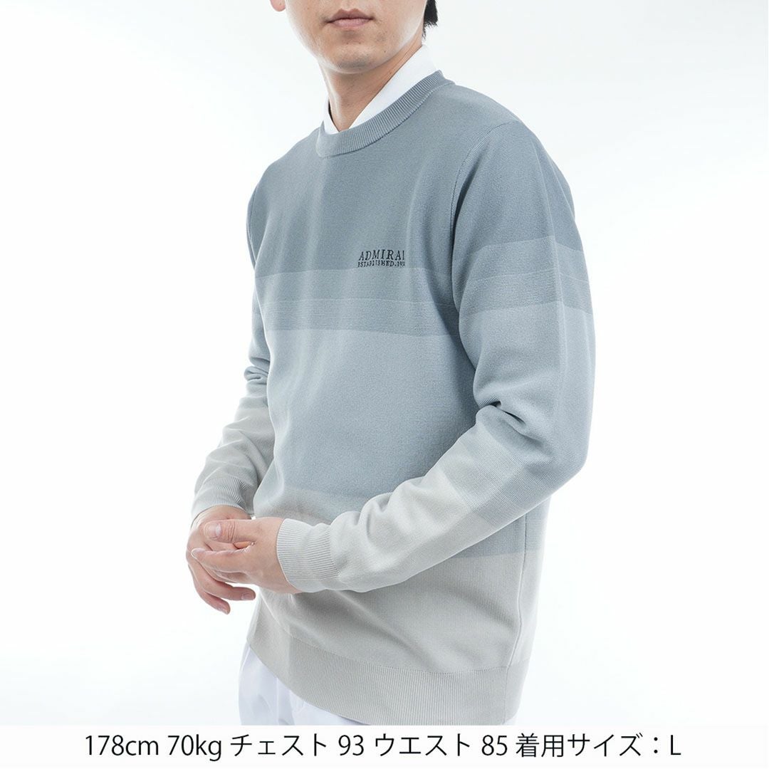 30％OFF】[アドミラル ゴルフ]メンズ グラデーションボーダー クルー