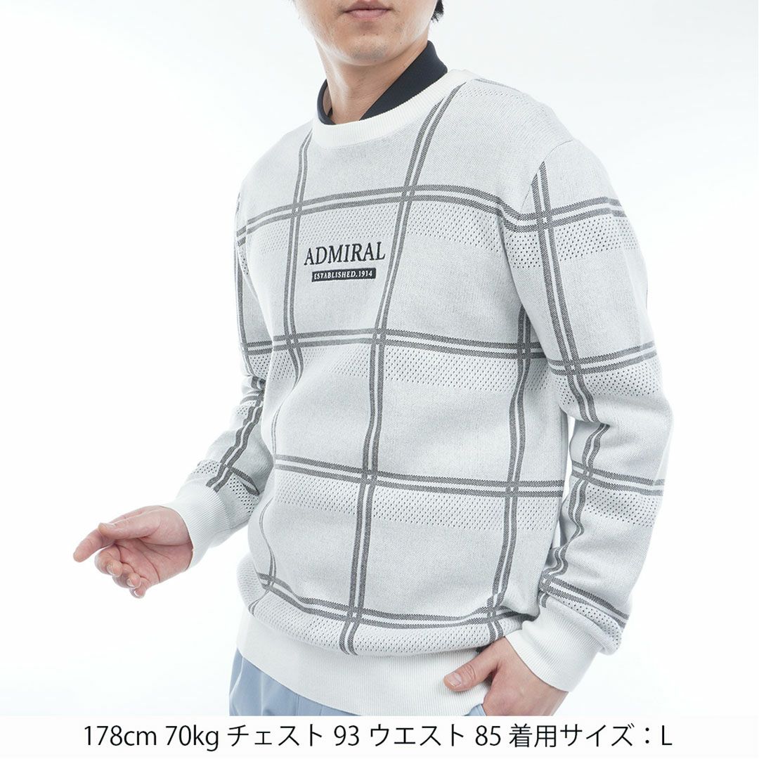 30％OFF】[アドミラル ゴルフ]メンズ ウィンドウペン クルーネック