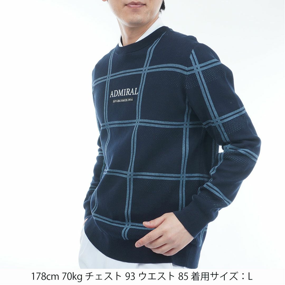 30％OFF】[アドミラル ゴルフ]メンズ ウィンドウペン クルーネック