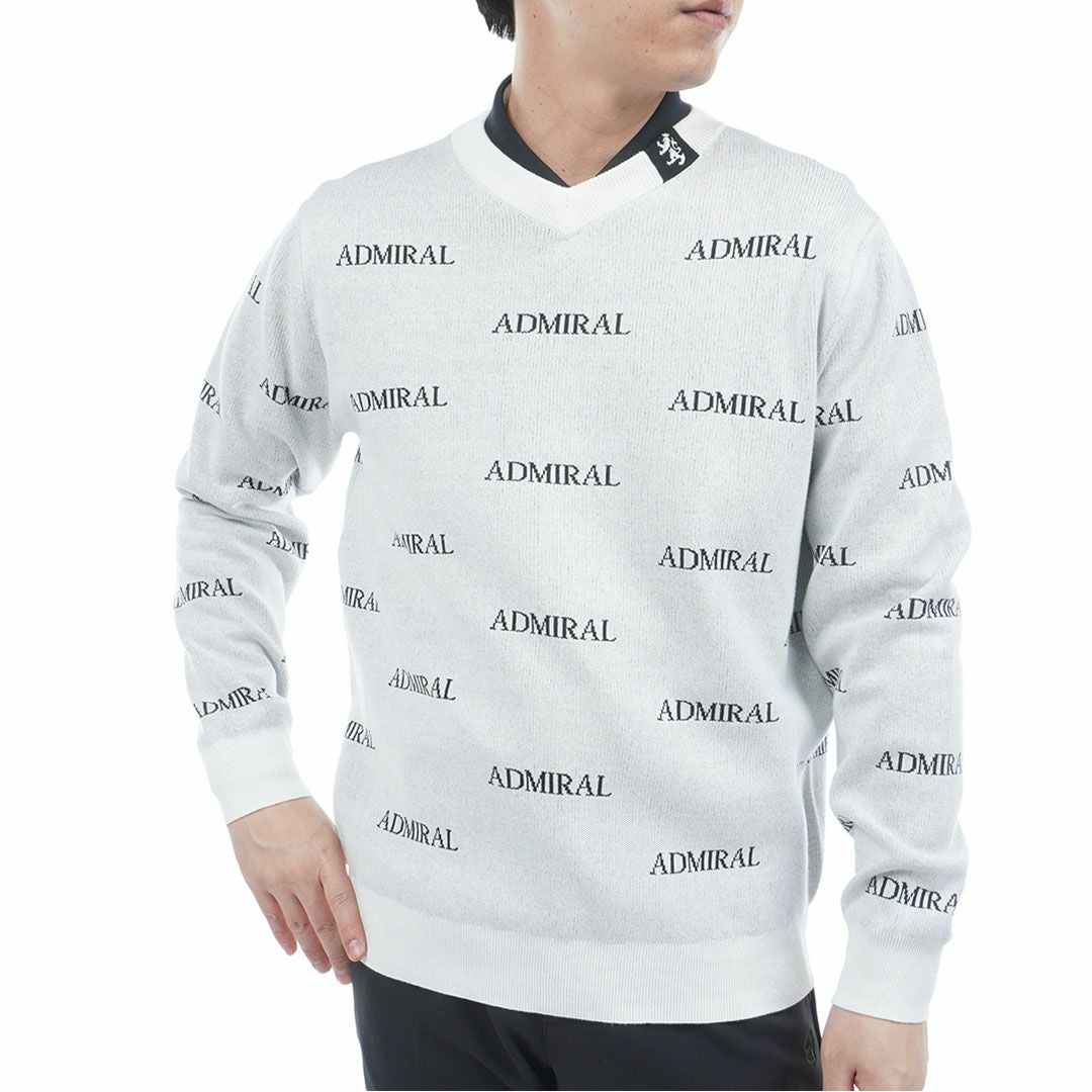 アドミラル ゴルフ Admiral GOLF メンズ メンズ ロゴモノグラム 浅Vネックセーター ADMA559 詳細1