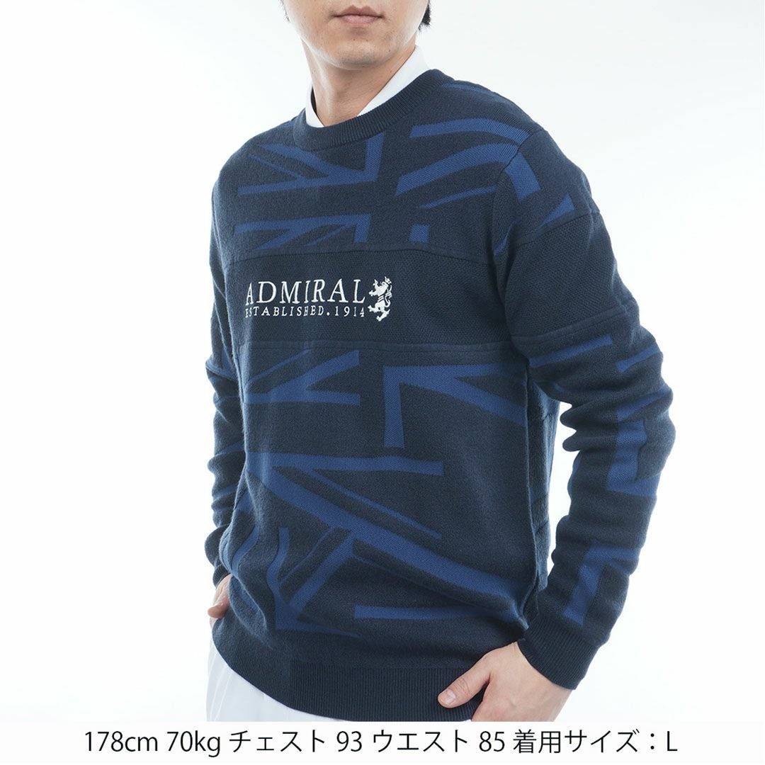 アドミラル ゴルフ Admiral GOLF メンズ メンズ UJジャガード クルーネックセーター ADMA564 詳細14