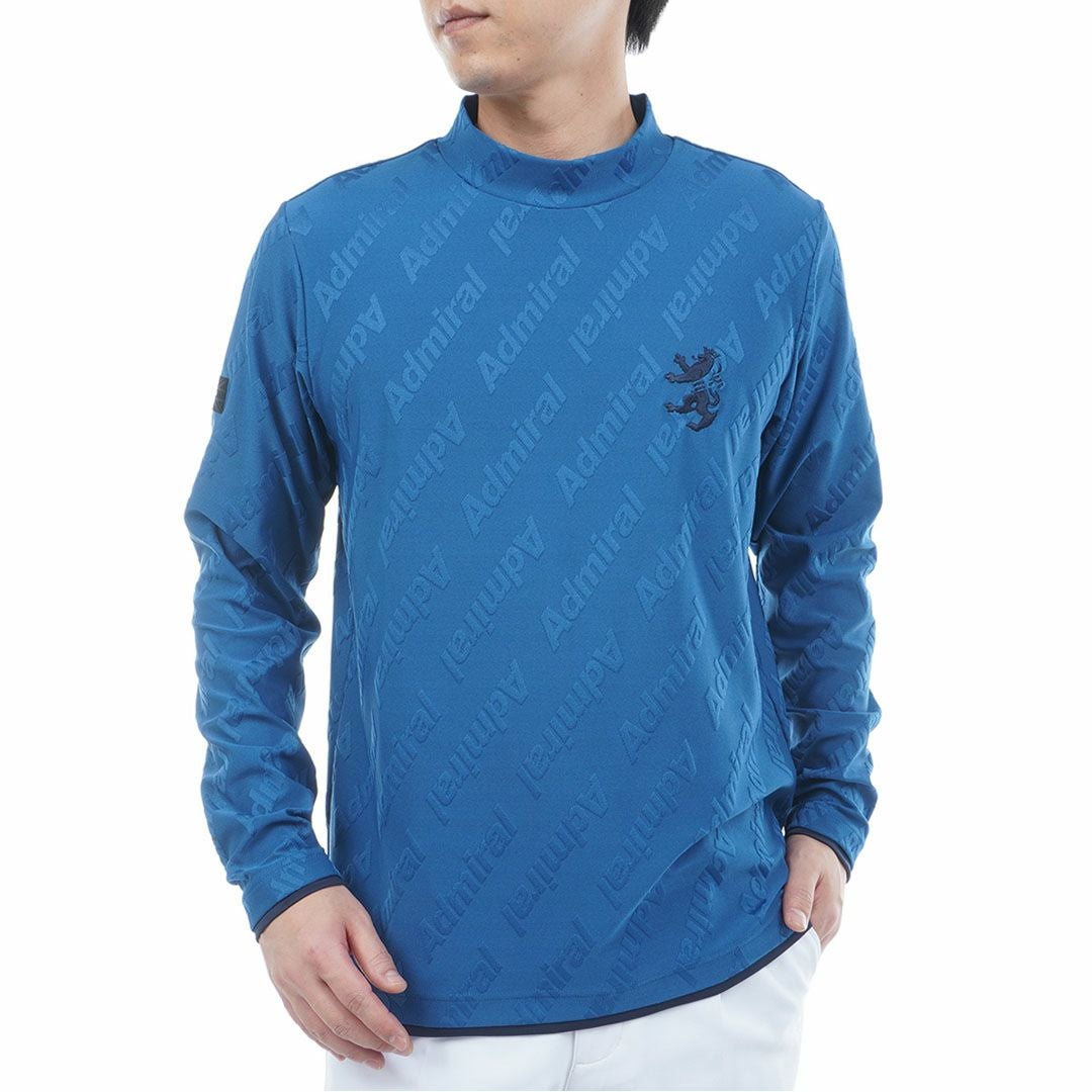 アドミラル　シャツ　Ｌ　ブルー 40％OFF】[アドミラル ゴルフ]メンズ ロゴストレッチ ジャガードモック