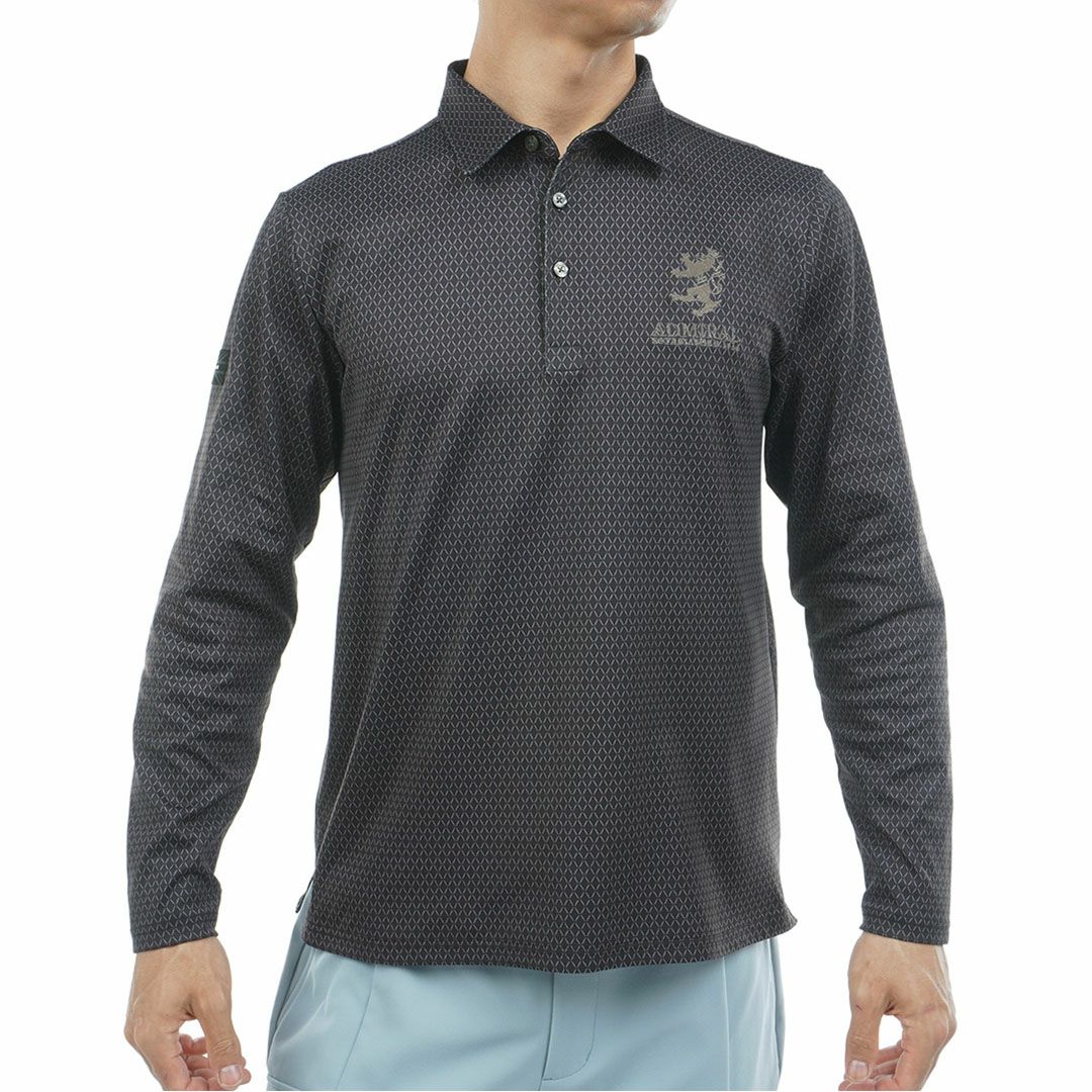 アドミラル ゴルフ 裏起毛シャツ〔小紋柄〕【M寸】ブラック　adma574 30％OFF】[アドミラル ゴルフ]メンズ 小紋柄 裏起毛シャツ | 【公式