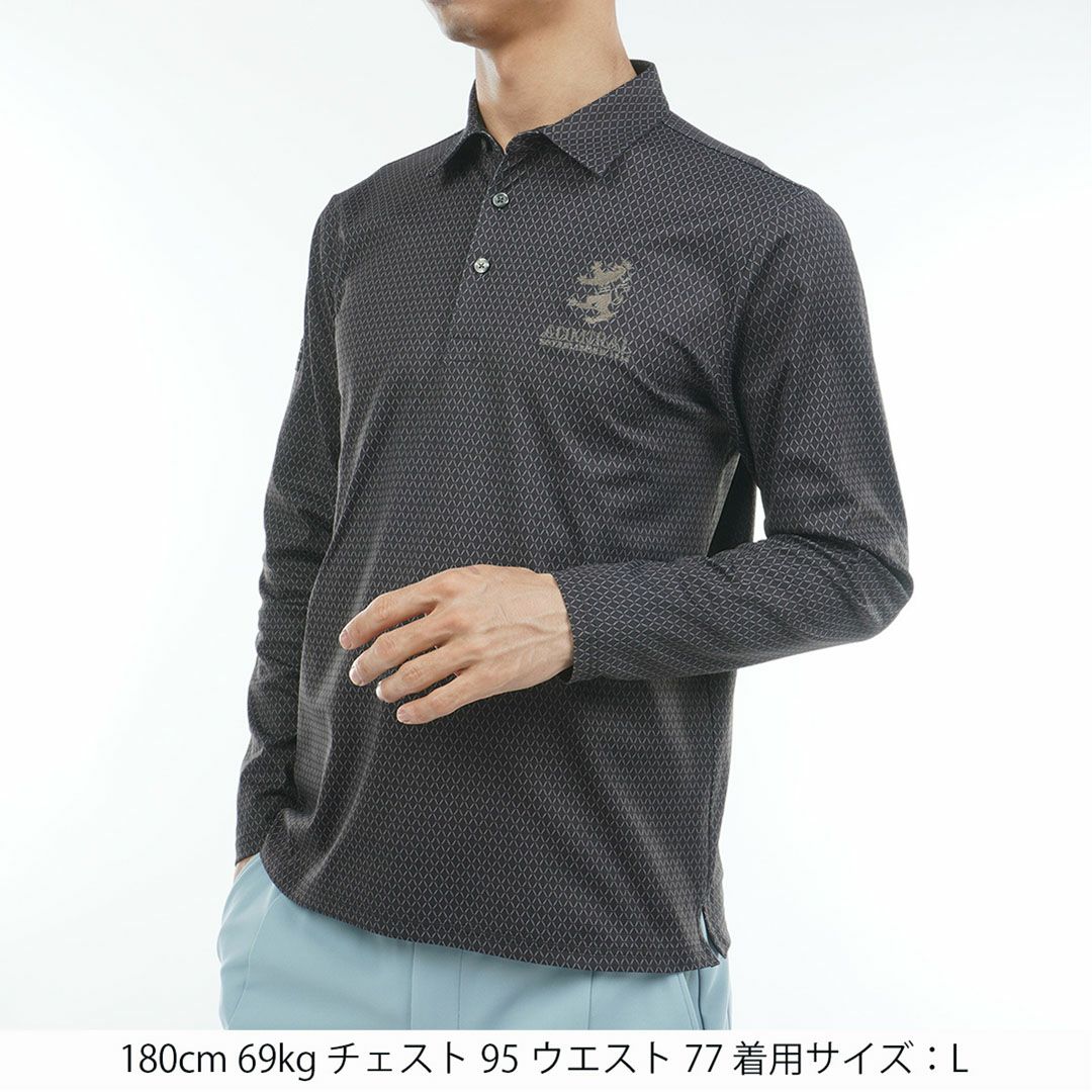 アドミラル ゴルフ Admiral GOLF メンズ メンズ 小紋柄 裏起毛シャツ ADMA574 詳細5