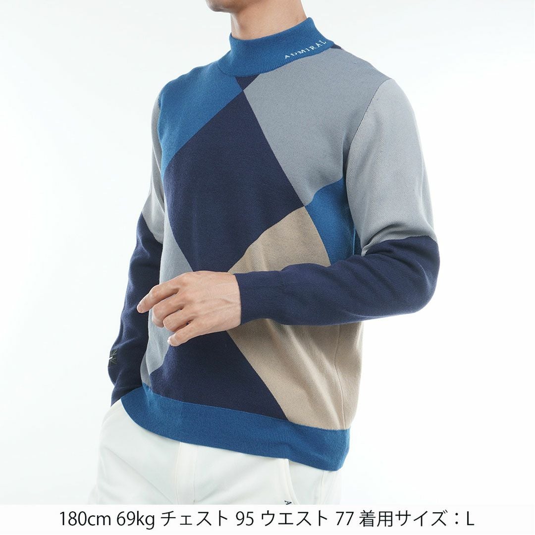 アドミラル ゴルフ Admiral GOLF メンズ メンズ アーガイル ハイネックセーター ADMA579 詳細5