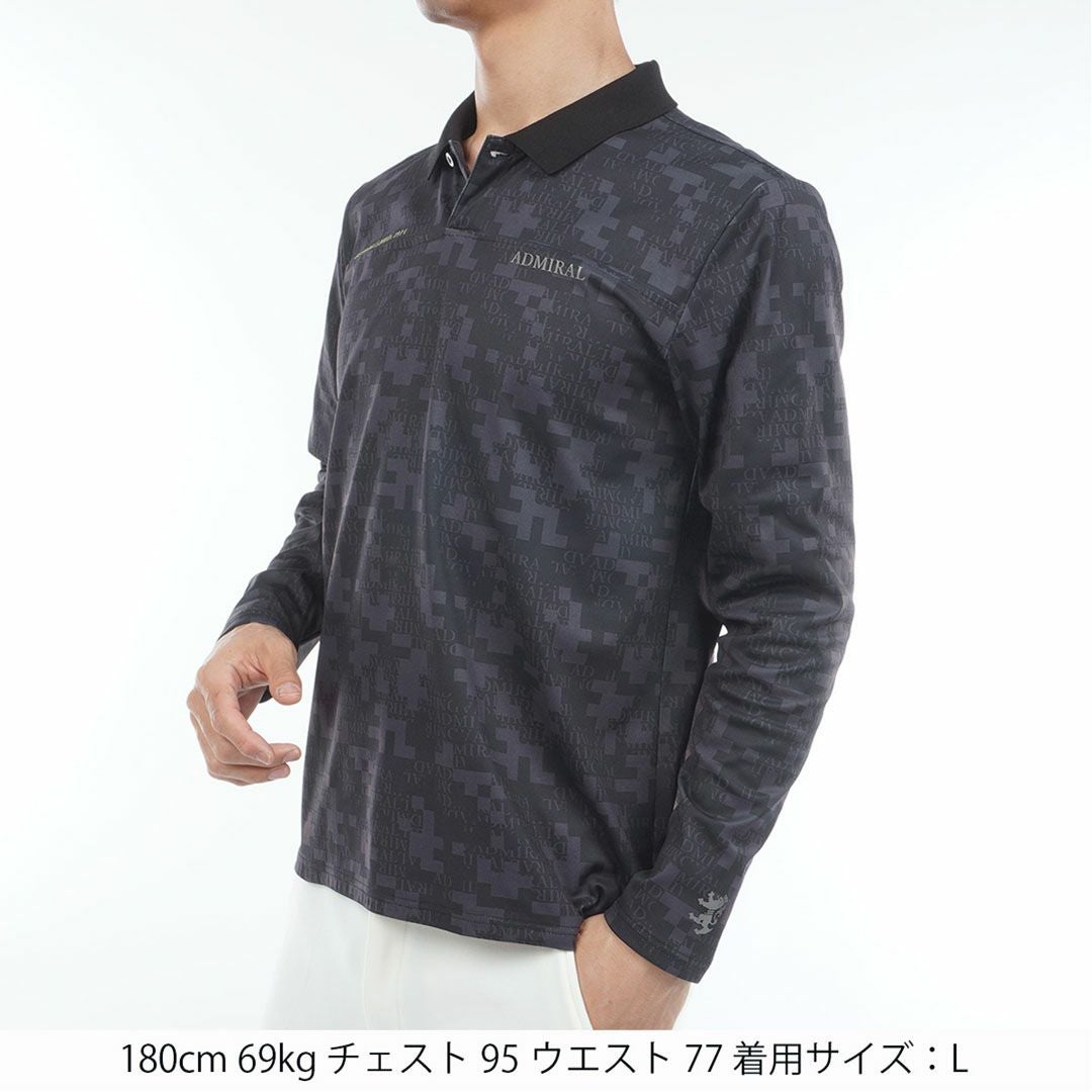アドミラル ゴルフ Admiral GOLF メンズ メンズ モザイクカモフラージュ裏起毛 長袖ポロシャツ ADMA580 詳細5
