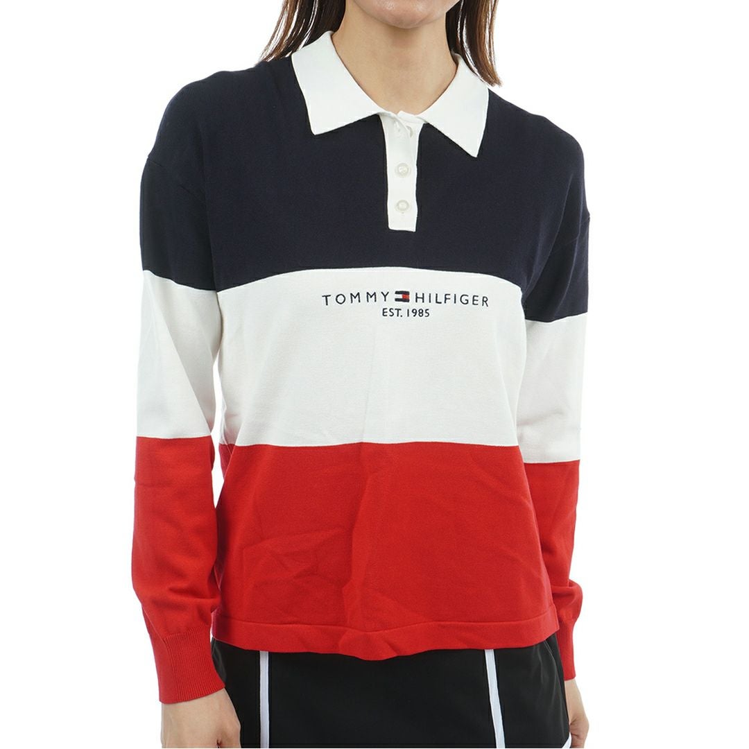 30％OFF】[トミーヒルフィガー]レディース ラガー長袖 ニットシャツ