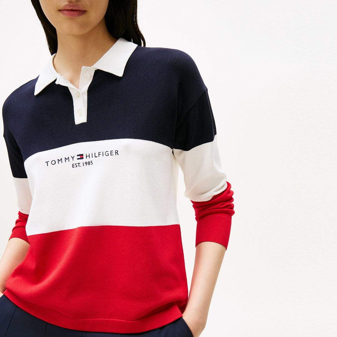 30％OFF】[トミーヒルフィガー]レディース ラガー長袖 ニットシャツ
