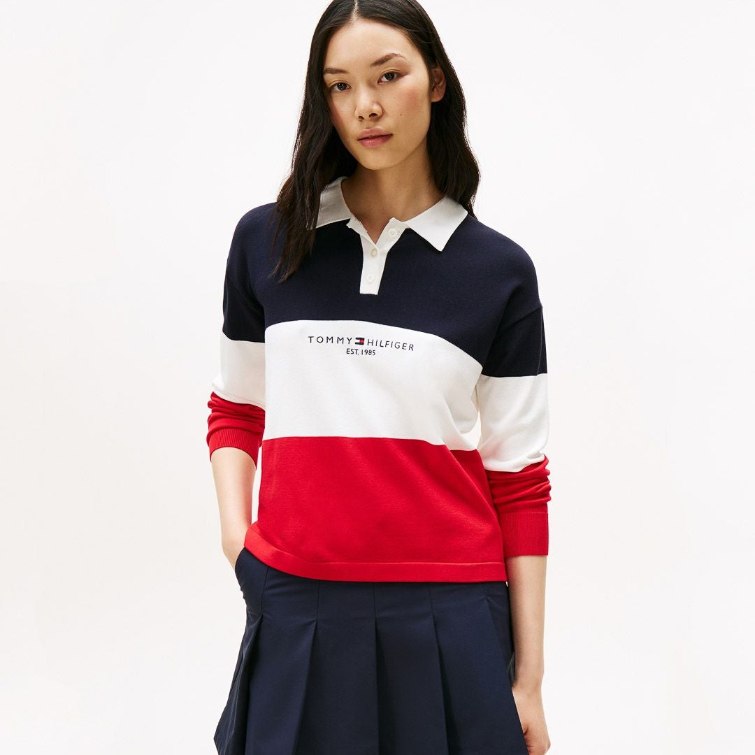 トミー ヒルフィガー ゴルフ Tommy Hilfiger Golf レディース レディース ラガー長袖 ニットシャツ THLA553 詳細21
