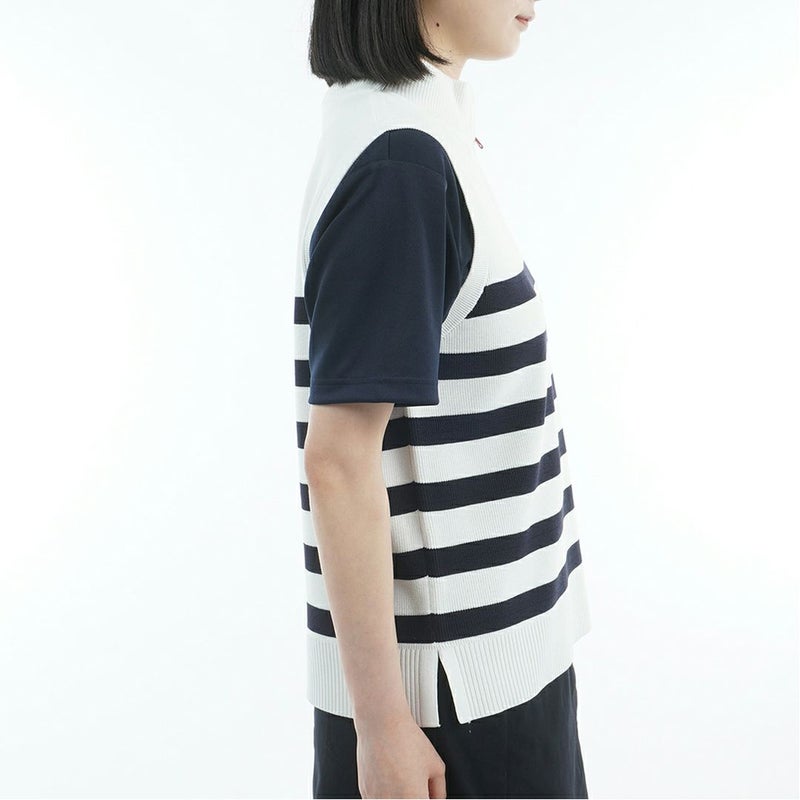 トミー ヒルフィガー ゴルフ Tommy Hilfiger Golf レディース レディース フロントロゴ ハイネック ノースリーブニット THLA561 詳細5