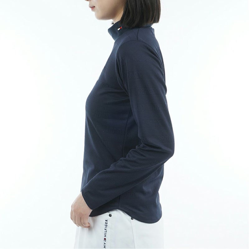 トミー ヒルフィガー ゴルフ Tommy Hilfiger Golf レディース レディース ロゴジャガ-ド 長袖モックネックシャツ THLA570 詳細6