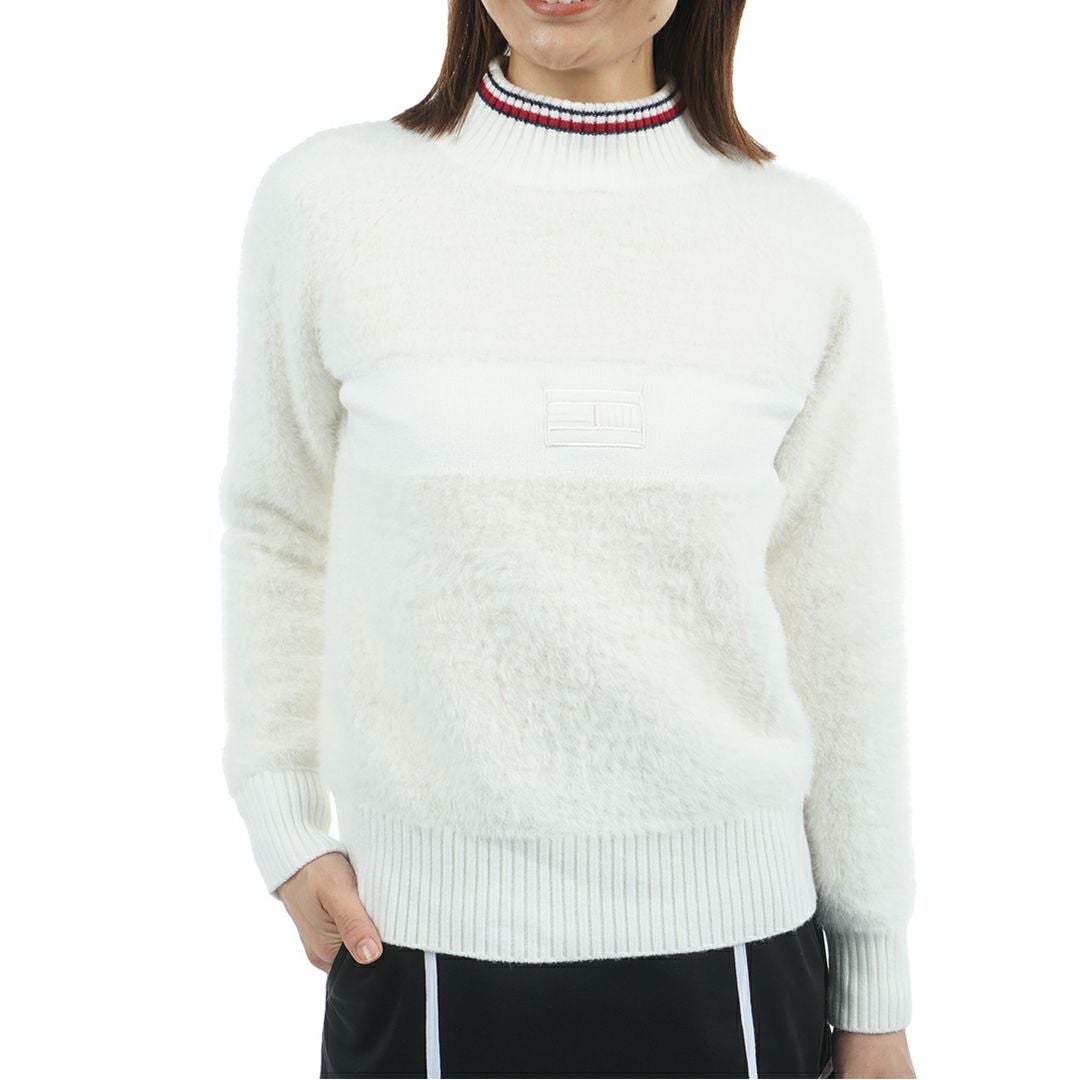 トミーヒルフィガー　レディース シャギー ハイネックニット　ホワイト　M 30％OFF】[トミーヒルフィガー]レディース シャギー ハイネックニット