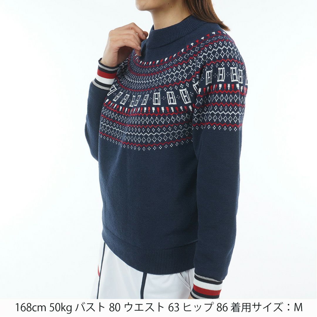 トミー ヒルフィガー ゴルフ Tommy Hilfiger Golf レディース レディース フェアアイル柄 ハイネックニット THLA573 詳細5