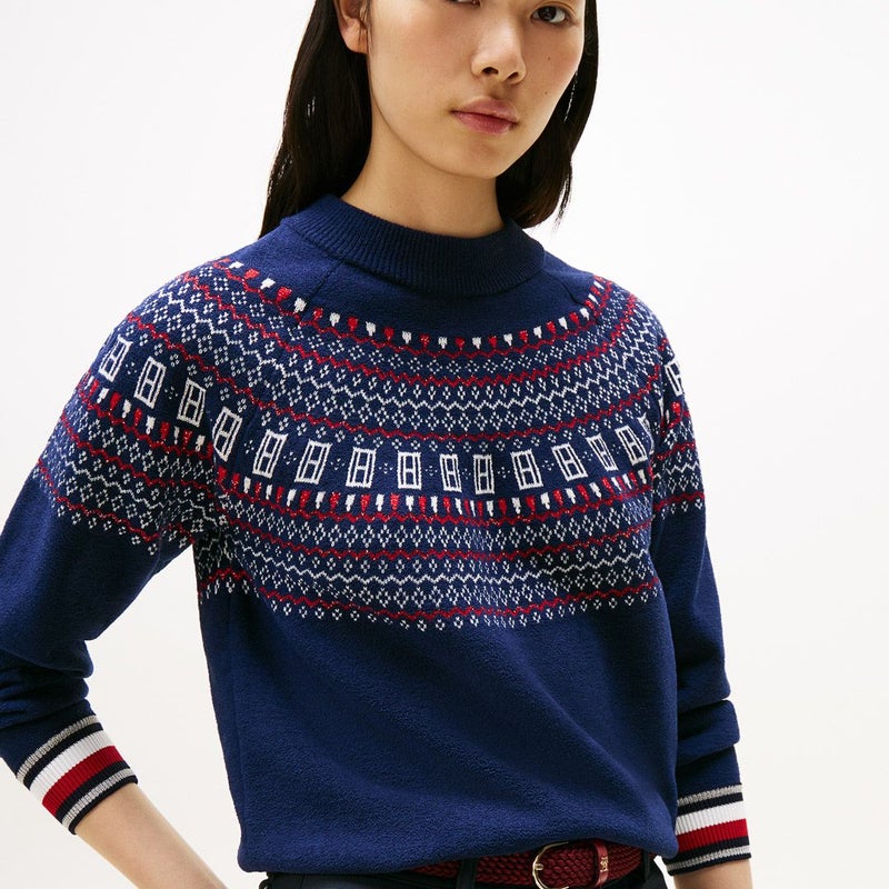 トミー ヒルフィガー ゴルフ Tommy Hilfiger Golf レディース レディース フェアアイル柄 ハイネックニット THLA573 詳細16