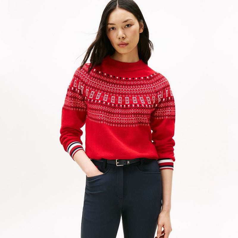 トミー ヒルフィガー ゴルフ Tommy Hilfiger Golf レディース レディース フェアアイル柄 ハイネックニット THLA573 詳細22