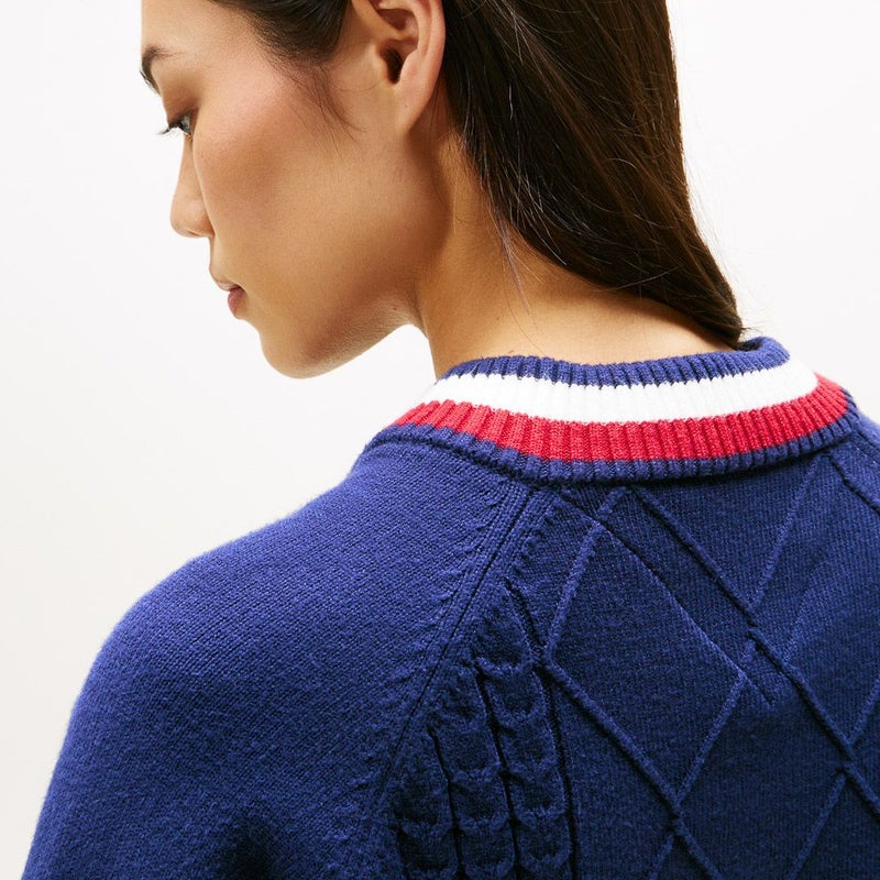 トミー ヒルフィガー ゴルフ Tommy Hilfiger Golf レディース レディース マシュマロタッチ ケーブル柄  ハイネックニット THLA582 詳細29