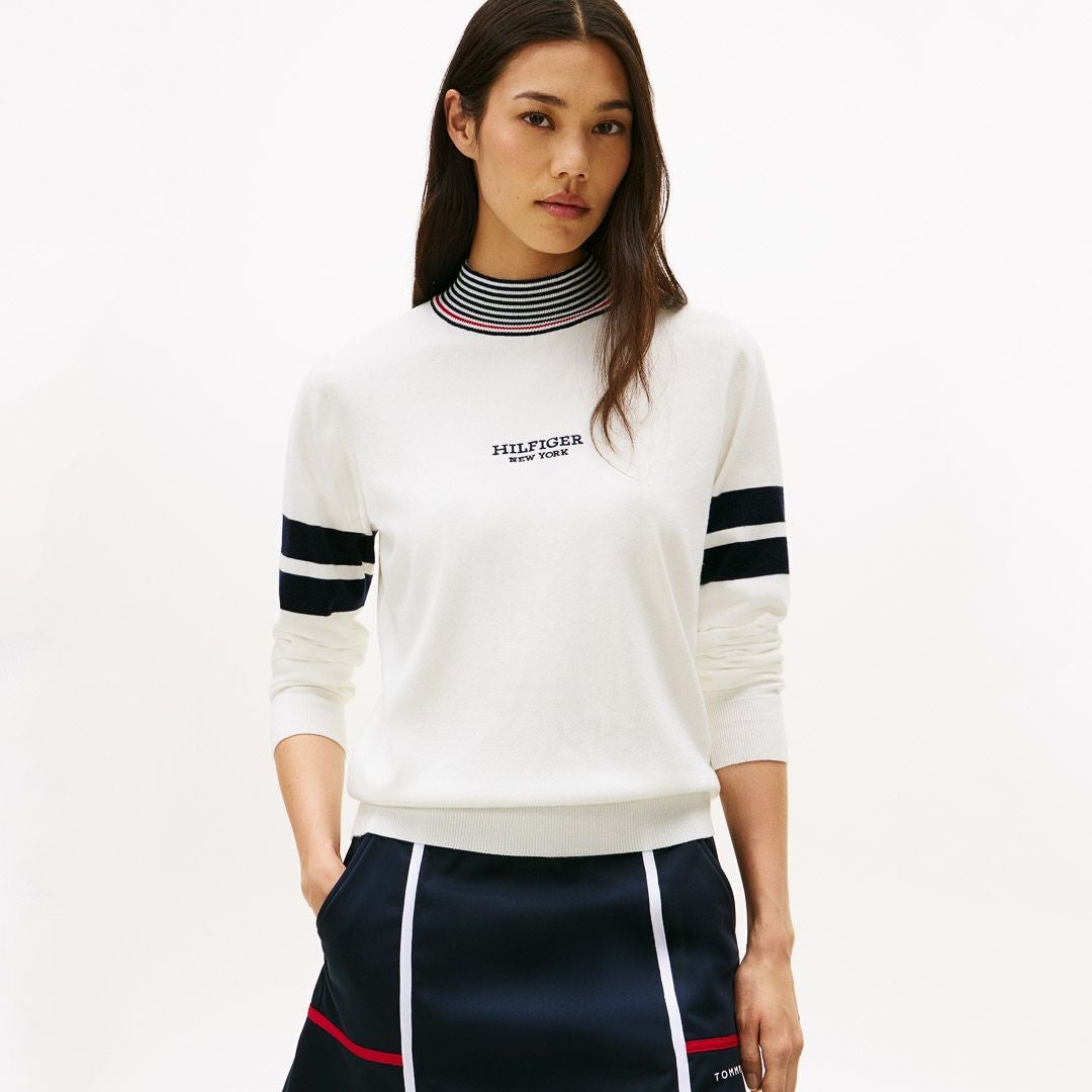 トミー ヒルフィガー ゴルフ Tommy Hilfiger Golf レディース レディース ボーダー ハイネックニット THLA587 詳細28