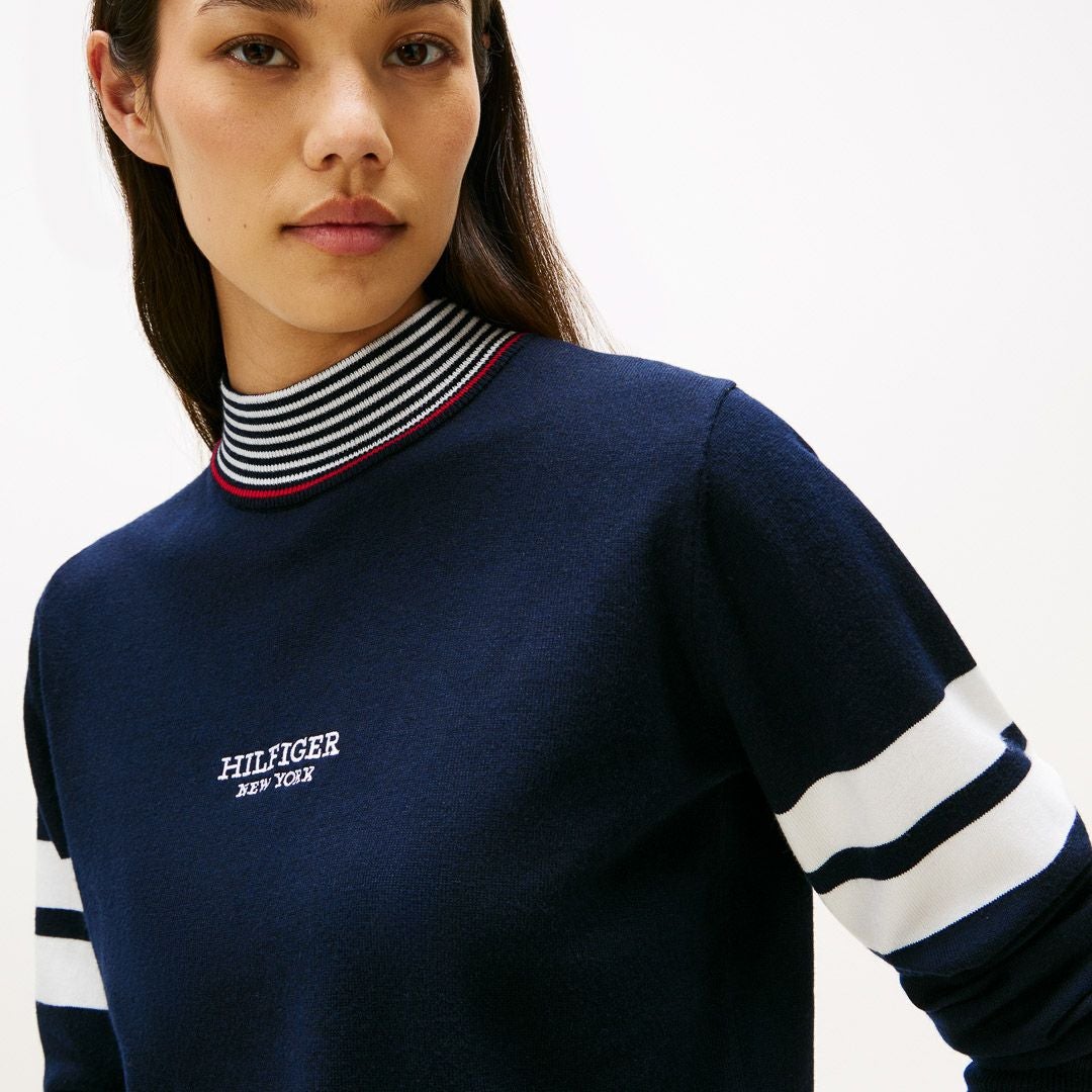 トミー ヒルフィガー ゴルフ Tommy Hilfiger Golf レディース レディース ボーダー ハイネックニット THLA587 詳細30