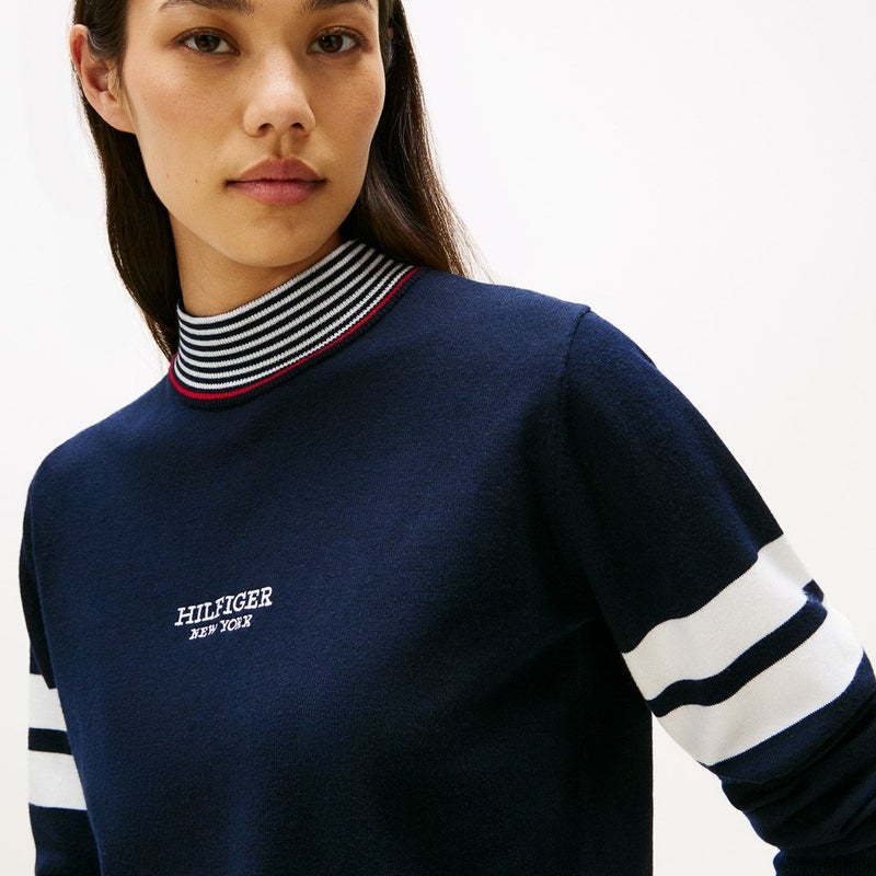 トミー ヒルフィガー ゴルフ Tommy Hilfiger Golf レディース レディース ボーダー ハイネックニット THLA587 詳細30