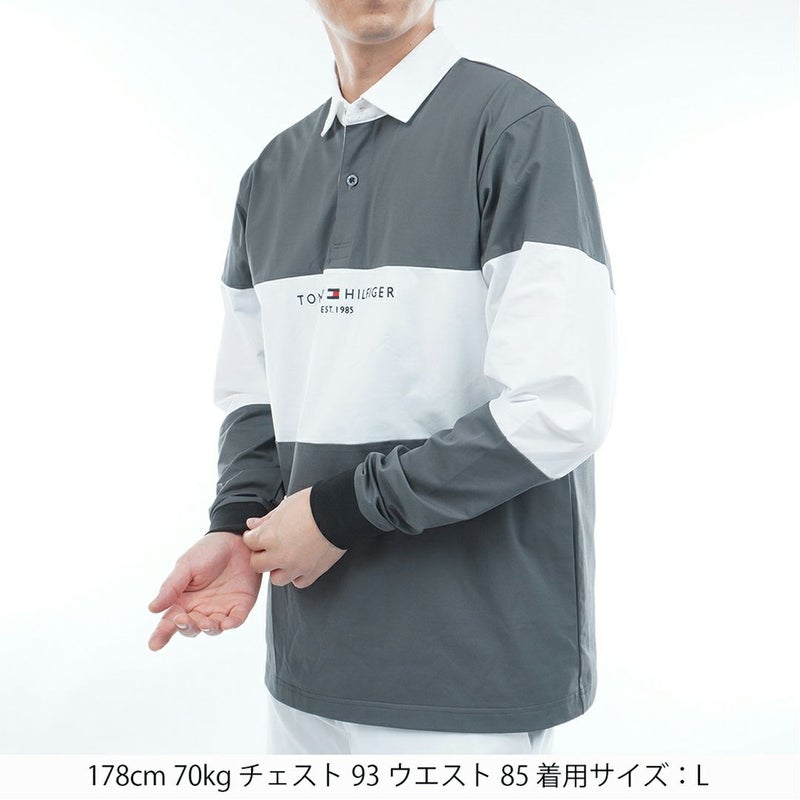 トミー ヒルフィガー ゴルフ Tommy Hilfiger Golf メンズ メンズ カラーブロック ラガーシャツ THMA553 詳細2