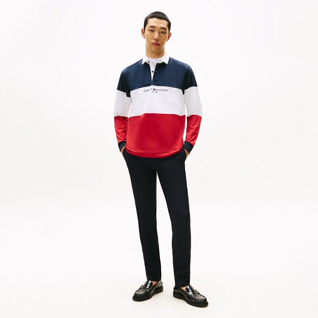 30％OFF】[トミーヒルフィガー]メンズ カラーブロック ラガーシャツ