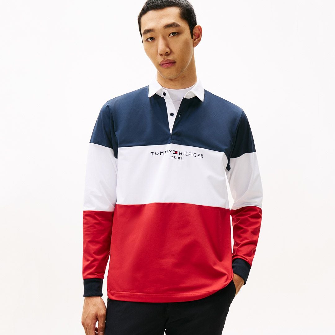 30％OFF】[トミーヒルフィガー]メンズ カラーブロック ラガーシャツ