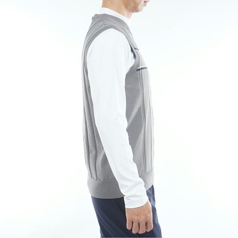 トミー ヒルフィガー ゴルフ Tommy Hilfiger Golf メンズ メンズ ケ-ブル浅Vネック ニットベスト THMA560 詳細8