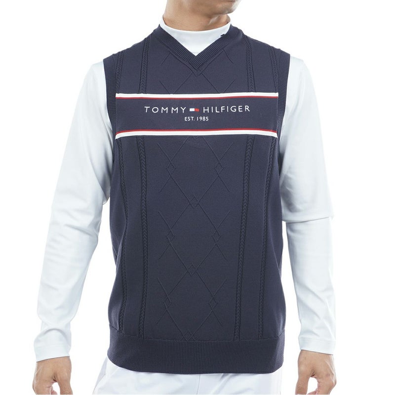トミー ヒルフィガー ゴルフ Tommy Hilfiger Golf メンズ メンズ ケ-ブル浅Vネック ニットベスト THMA560 詳細13