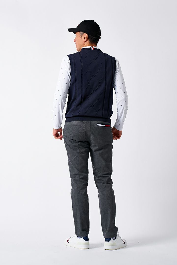 トミー ヒルフィガー ゴルフ Tommy Hilfiger Golf メンズ メンズ ケ-ブル浅Vネック ニットベスト THMA560 詳細16