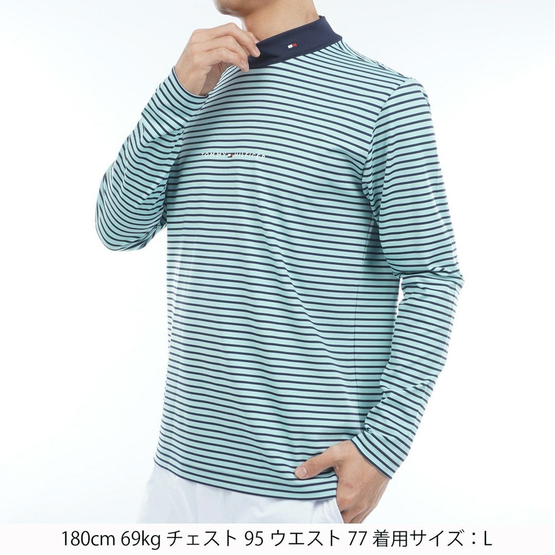 トミーヒルフィガー ベア天長袖モックネックシャツ【L寸】ネイビー thma563 キャンペーン対象商品】【30％OFF】[トミーヒルフィガー]メンズ ベア天