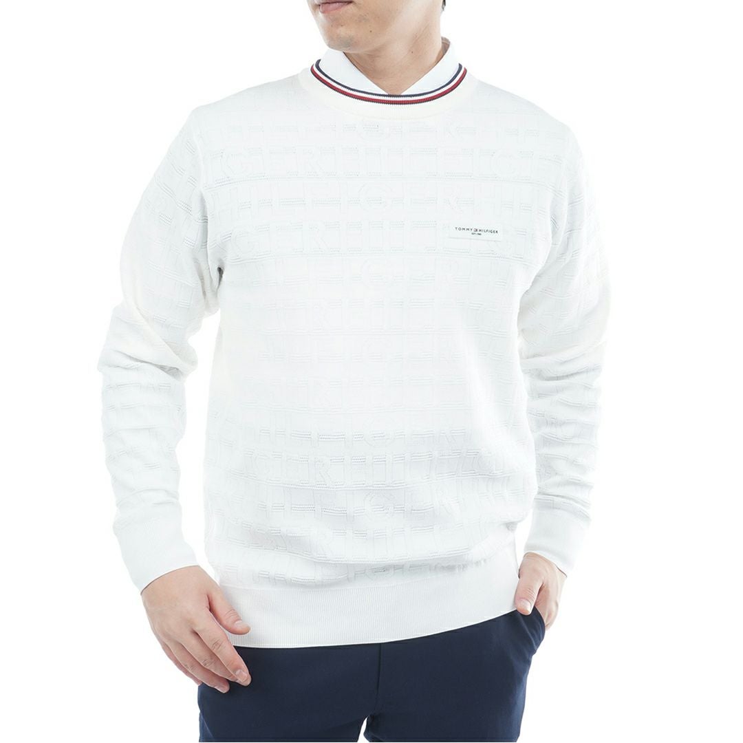 トミー ヒルフィガー ゴルフ Tommy Hilfiger Golf メンズ メンズ ロゴジャガード クル-ネックニット THMA564 詳細1