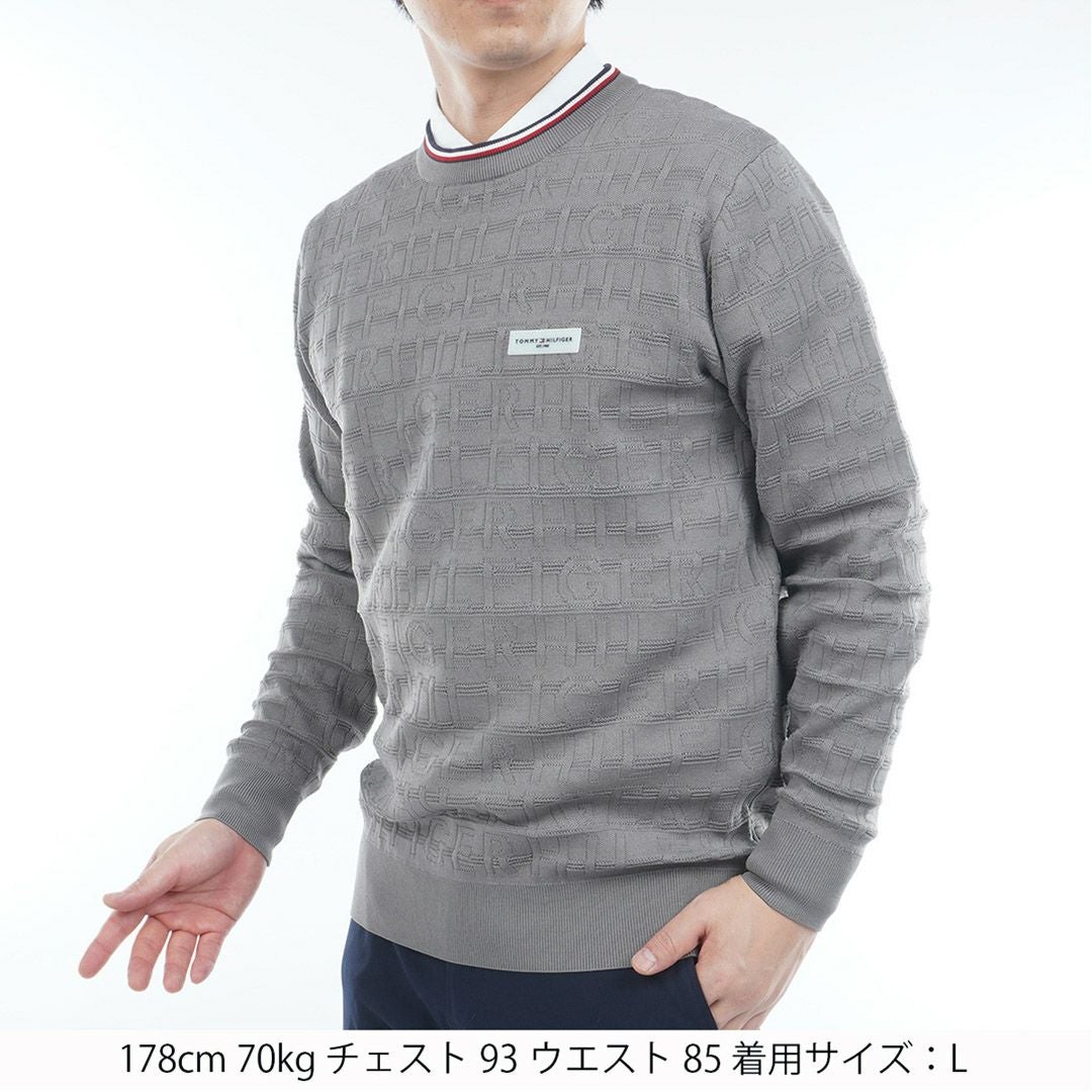 トミー ヒルフィガー ゴルフ Tommy Hilfiger Golf メンズ メンズ ロゴジャガード クル-ネックニット THMA564 詳細5