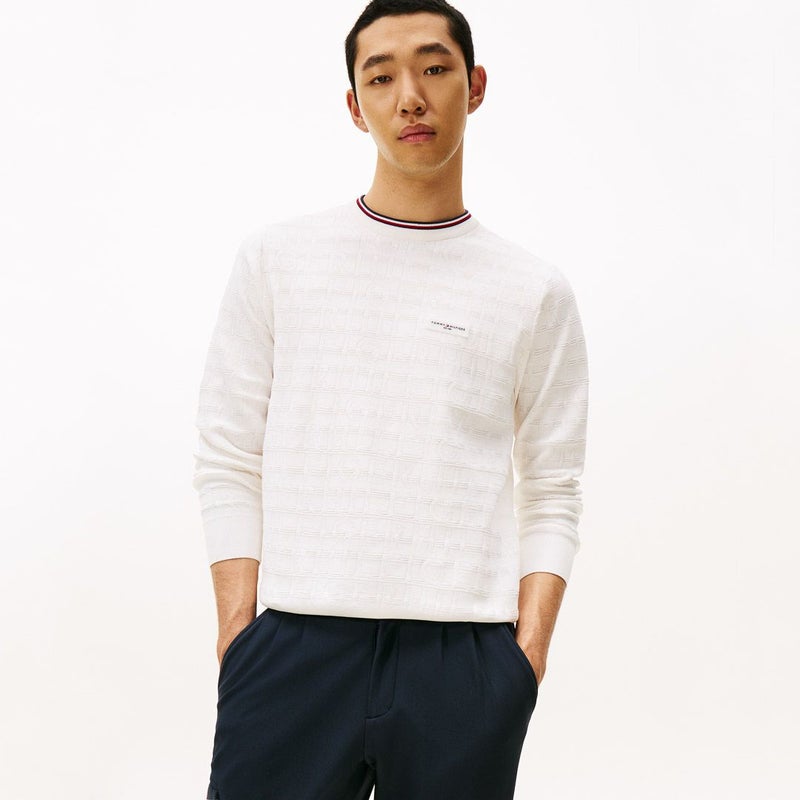トミー ヒルフィガー ゴルフ Tommy Hilfiger Golf メンズ メンズ ロゴジャガード クル-ネックニット THMA564 詳細26