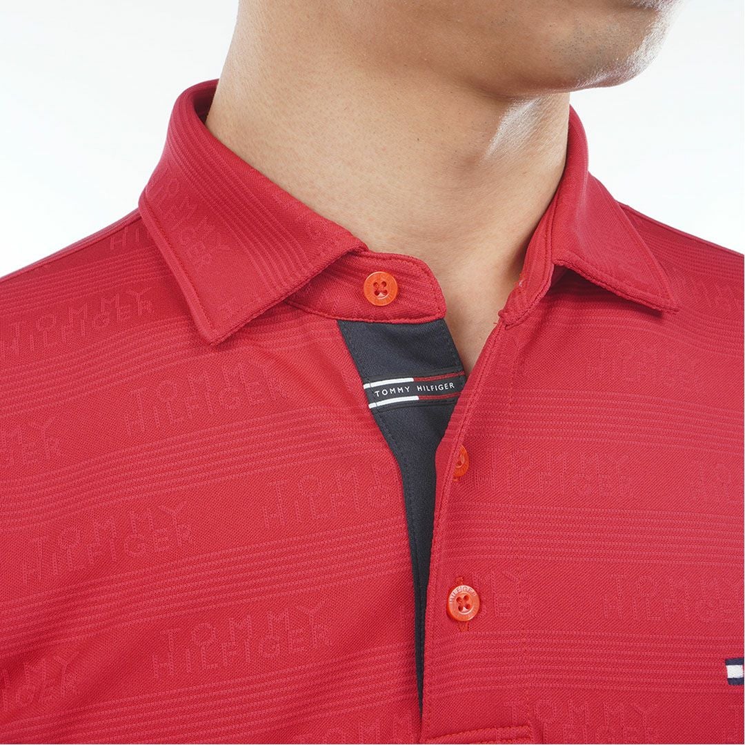 トミー ヒルフィガー ゴルフ Tommy Hilfiger Golf メンズ メンズ ロゴジャガ-ド 長袖台衿付きシャツ THMA568 詳細16
