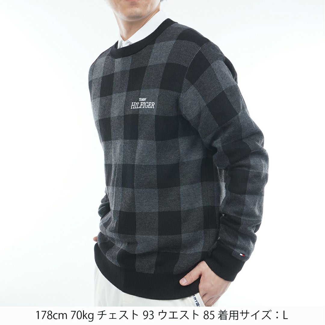 トミー ヒルフィガー ゴルフ Tommy Hilfiger Golf メンズ メンズ チェックジャガード クルーネックニット THMA571 詳細2