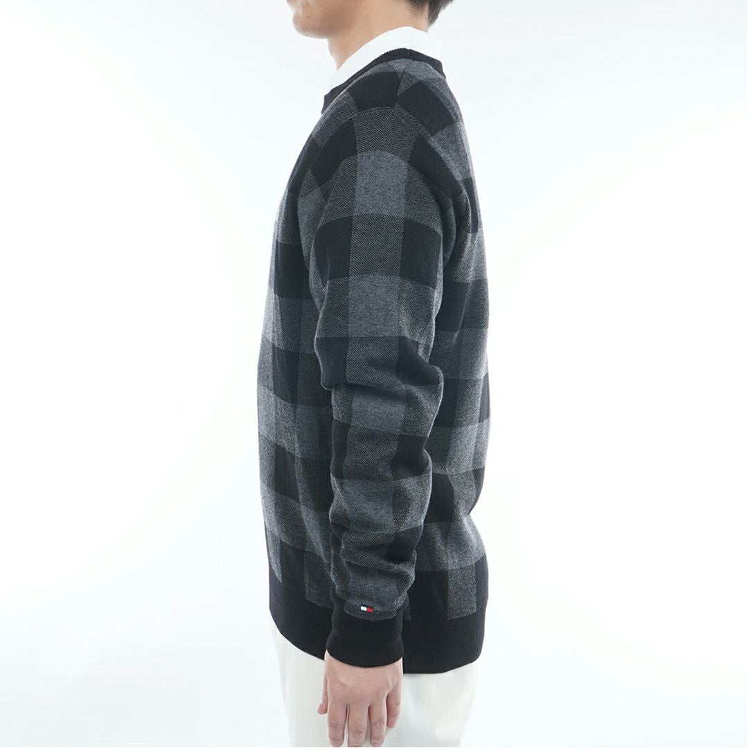 トミー ヒルフィガー ゴルフ Tommy Hilfiger Golf メンズ メンズ チェックジャガード クルーネックニット THMA571 詳細3