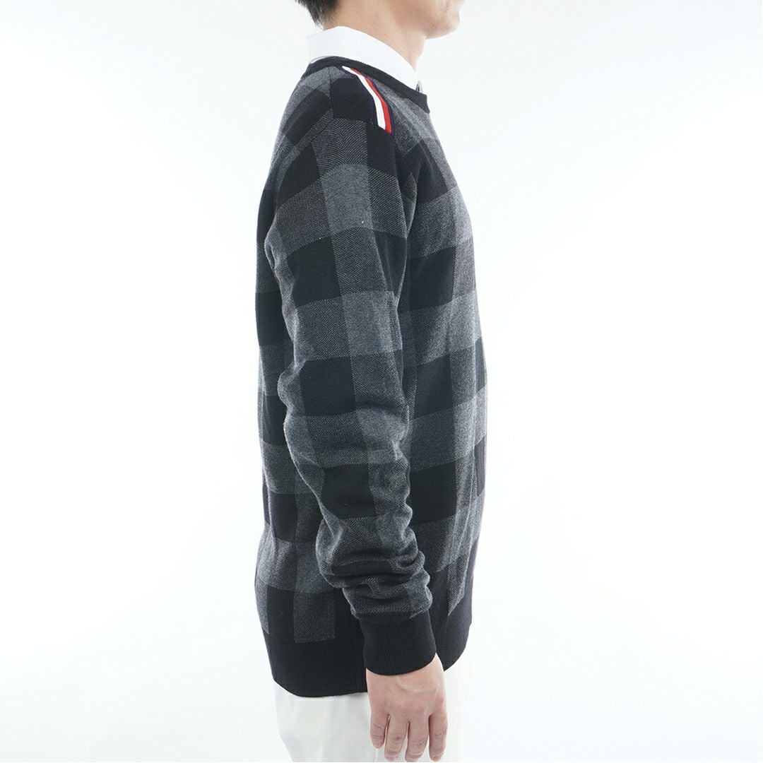 トミー ヒルフィガー ゴルフ Tommy Hilfiger Golf メンズ メンズ チェックジャガード クルーネックニット THMA571 詳細5