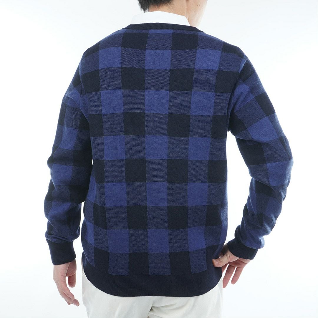 トミー ヒルフィガー ゴルフ Tommy Hilfiger Golf メンズ メンズ チェックジャガード クルーネックニット THMA571 詳細13