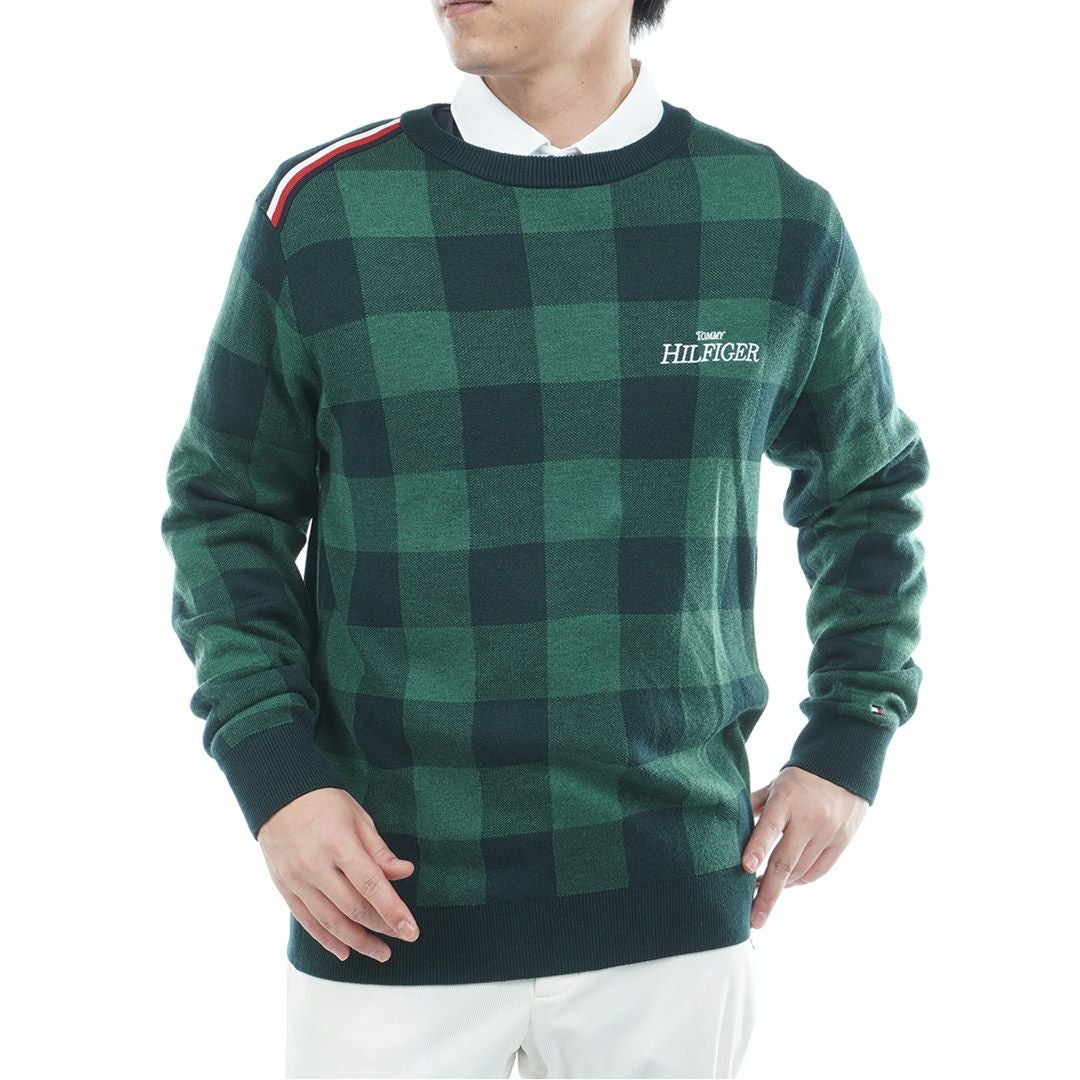 トミー ヒルフィガー ゴルフ Tommy Hilfiger Golf メンズ メンズ チェックジャガード クルーネックニット THMA571 詳細17