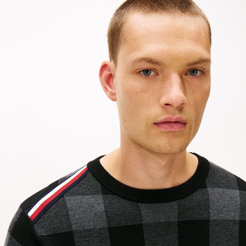 トミー ヒルフィガー ゴルフ Tommy Hilfiger Golf メンズ メンズ チェックジャガード クルーネックニット THMA571 詳細21