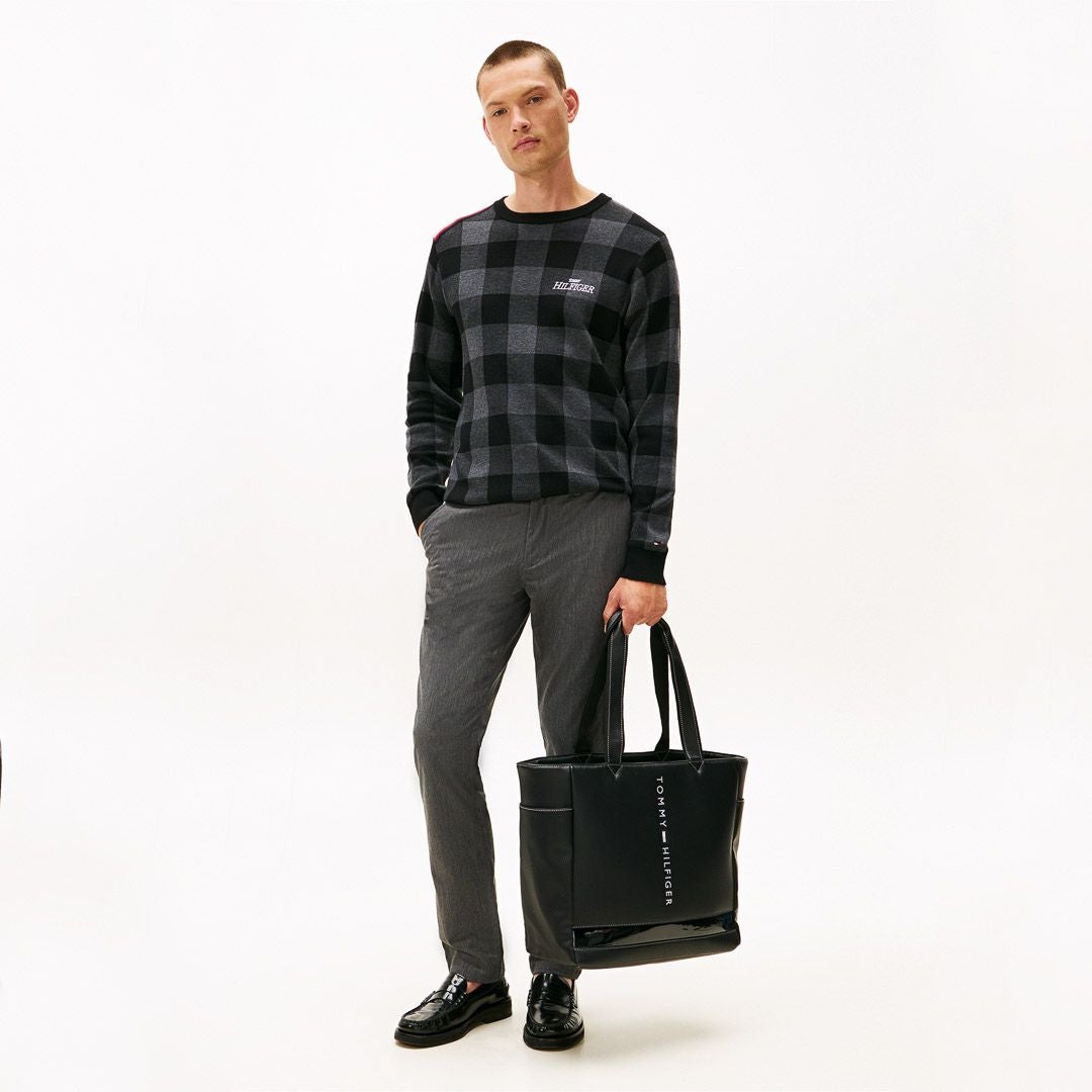 30％OFF】[トミーヒルフィガー]メンズ チェックジャガード クルー