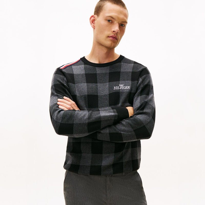 トミー ヒルフィガー ゴルフ Tommy Hilfiger Golf メンズ メンズ チェックジャガード クルーネックニット THMA571 詳細23