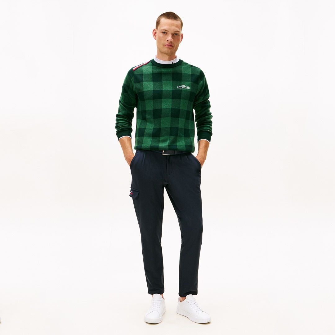 トミー ヒルフィガー ゴルフ Tommy Hilfiger Golf メンズ メンズ チェックジャガード クルーネックニット THMA571 詳細26