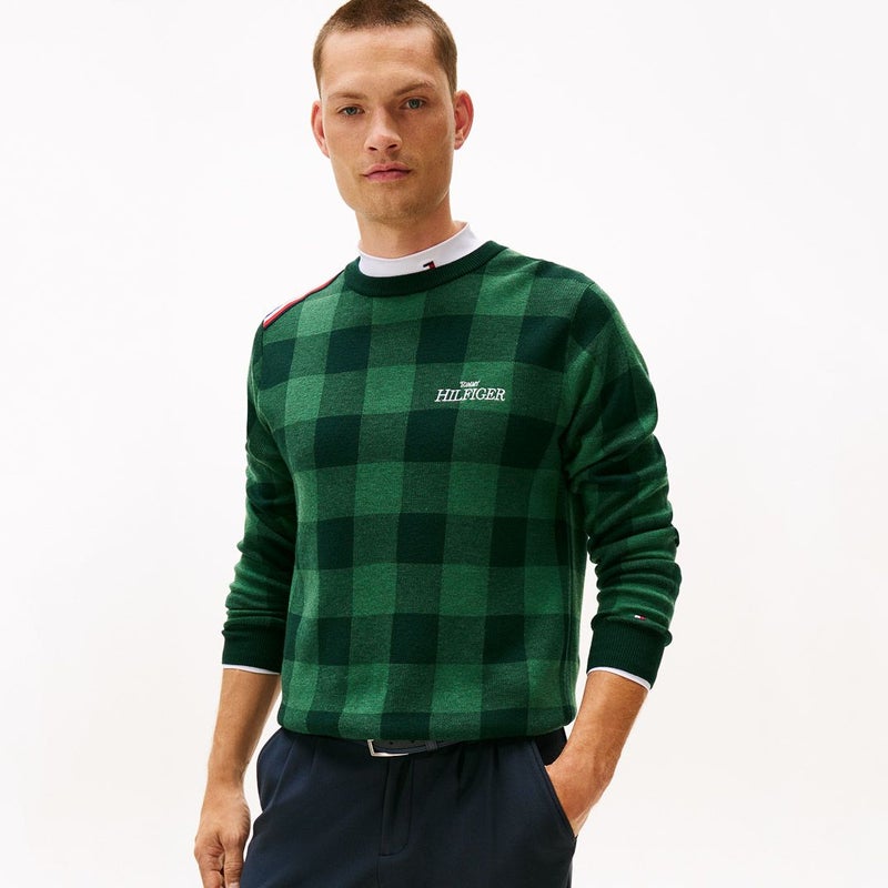 トミー ヒルフィガー ゴルフ Tommy Hilfiger Golf メンズ メンズ チェックジャガード クルーネックニット THMA571 詳細27