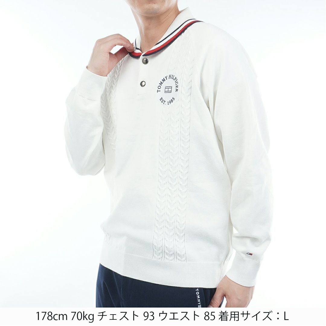 30％OFF】[トミーヒルフィガー]メンズ ケーブル柄 ショールカラー