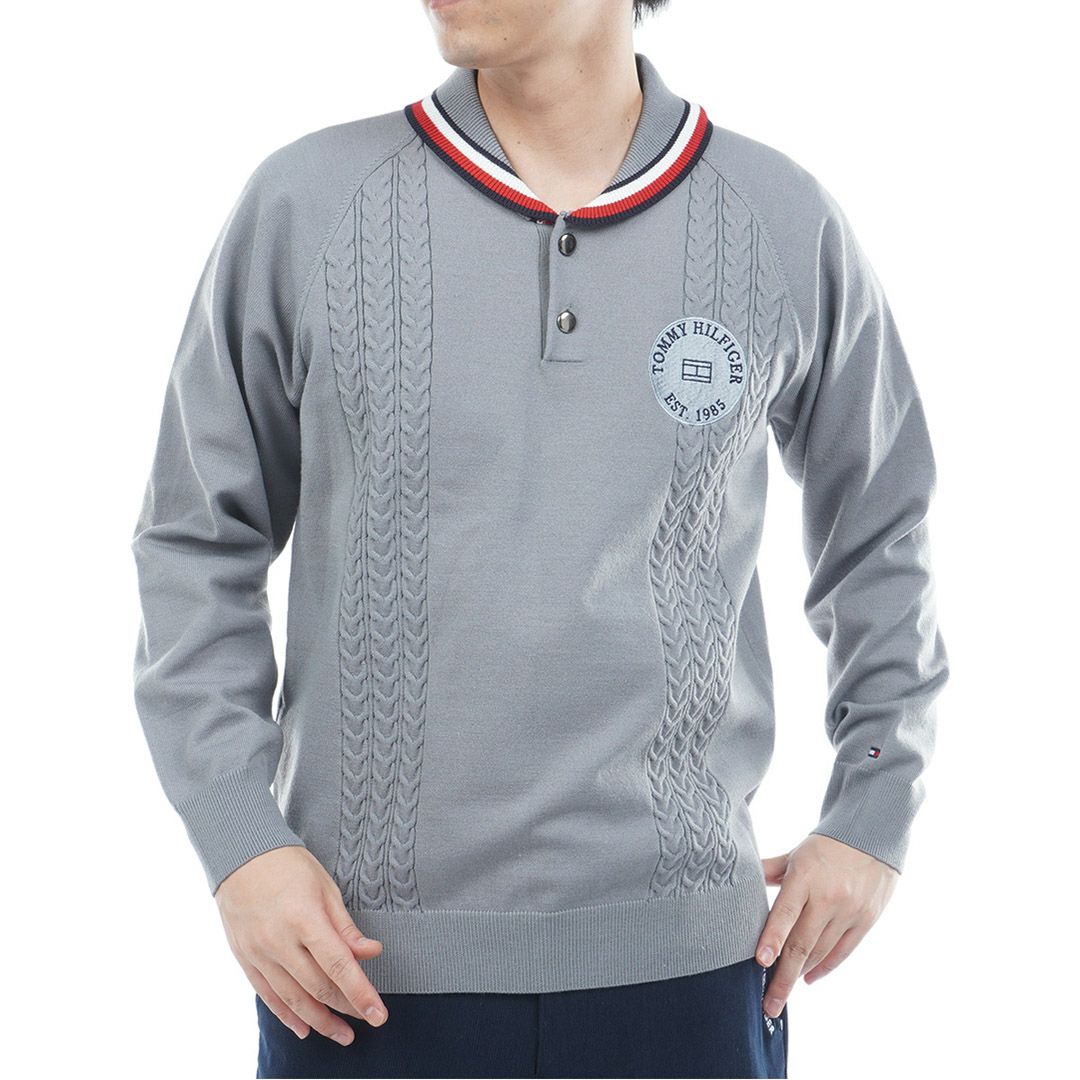 30％OFF】[トミーヒルフィガー]メンズ ケーブル柄 ショールカラー