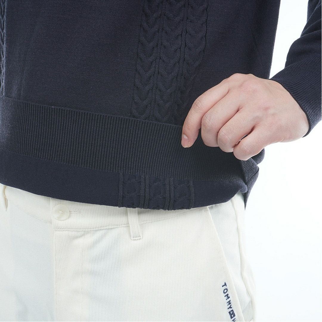 トミー ヒルフィガー ゴルフ Tommy Hilfiger Golf メンズ メンズ ケーブル柄 ショールカラーニット THMA572 詳細16