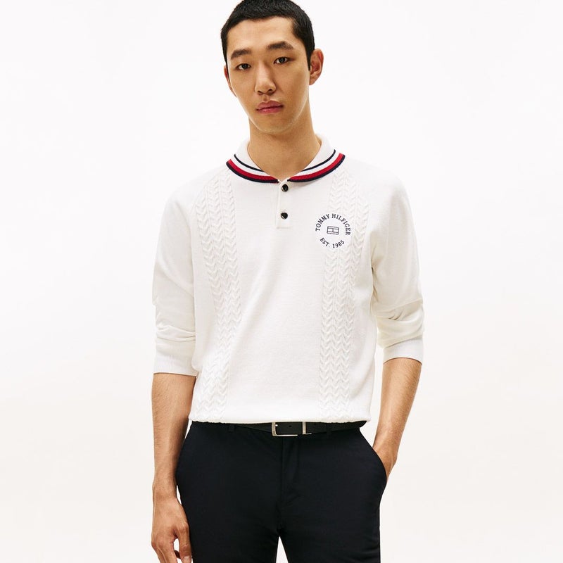トミー ヒルフィガー ゴルフ Tommy Hilfiger Golf メンズ メンズ ケーブル柄 ショールカラーニット THMA572 詳細24
