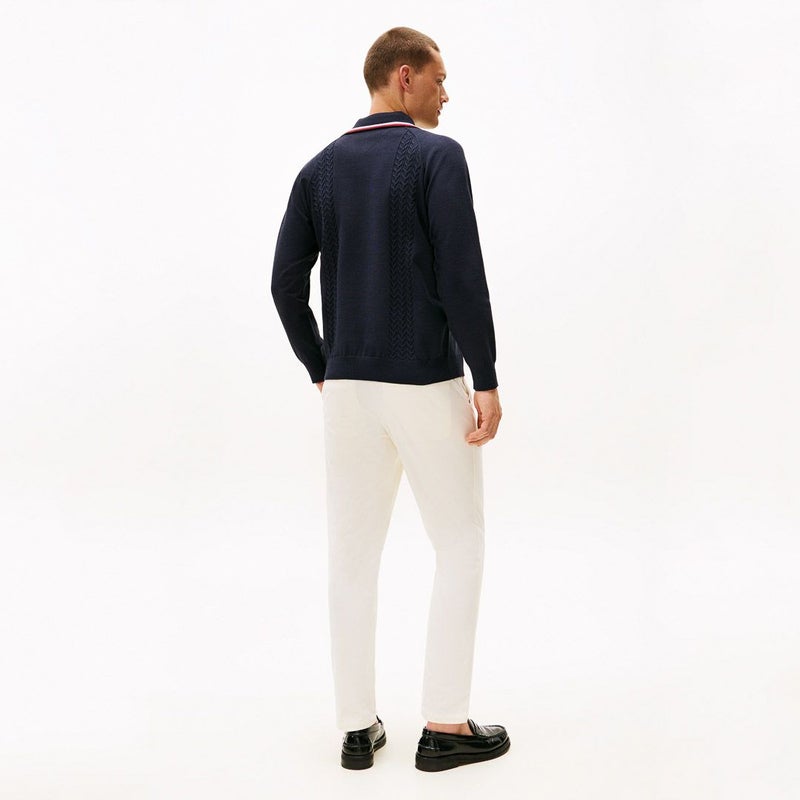 トミー ヒルフィガー ゴルフ Tommy Hilfiger Golf メンズ メンズ ケーブル柄 ショールカラーニット THMA572 詳細25